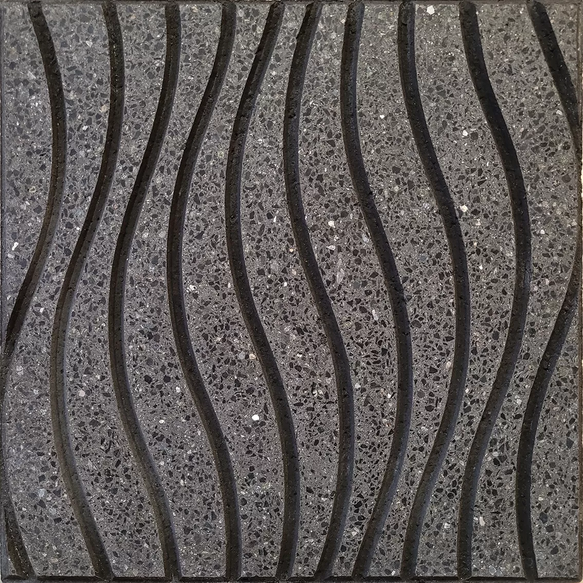 Baldoson Olas Negro Alpes 40x40 Piso De Exterior