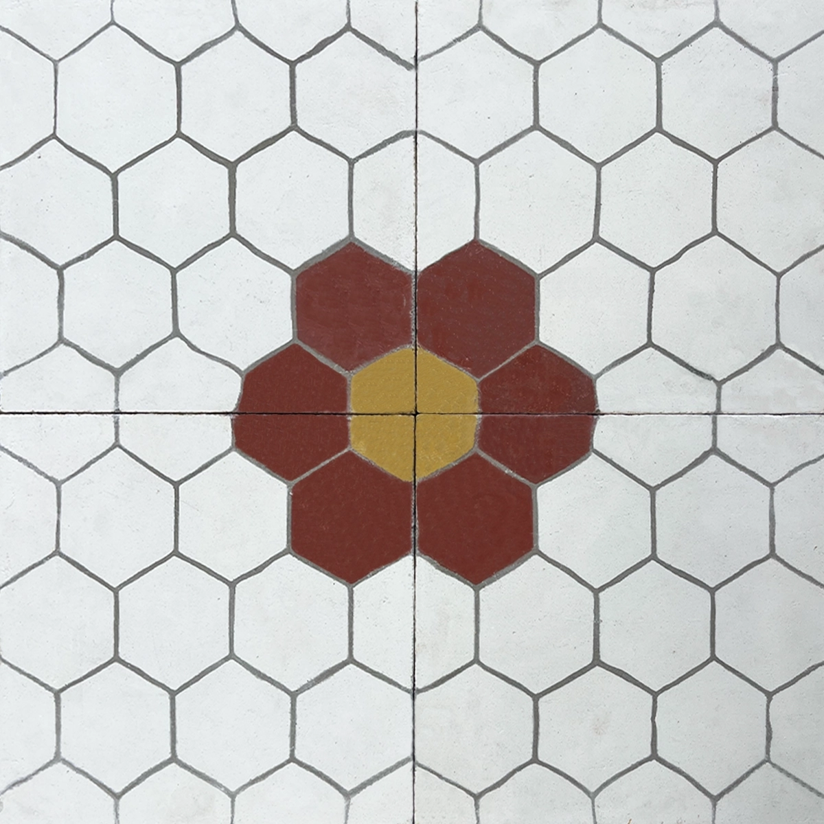 Calcareo Geométrico Panal Flora 20x20 Para Pisos Y Paredes