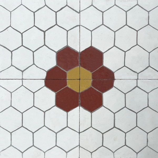 Calcareo Geométrico Panal Flora 20x20 Para Pisos Y Paredes
