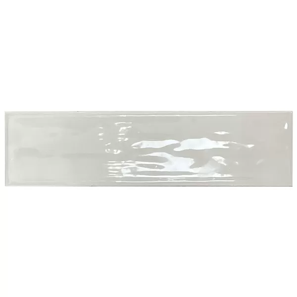 Cerámica Blanca Brillante Texturada 7.5x30 Para Pared
